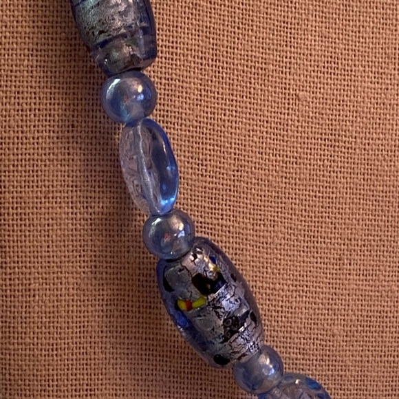 Beautiful blue fused glass necklace with magnetic clasp - Picture 7 of 7